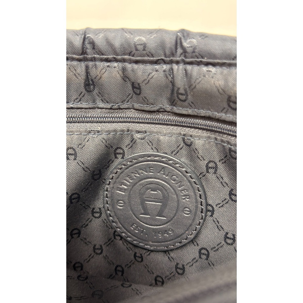 Vintage Etienne Aigner Navy Blue Leather Crossbody Shoulder Bag Organizer - Picture 8 of 8